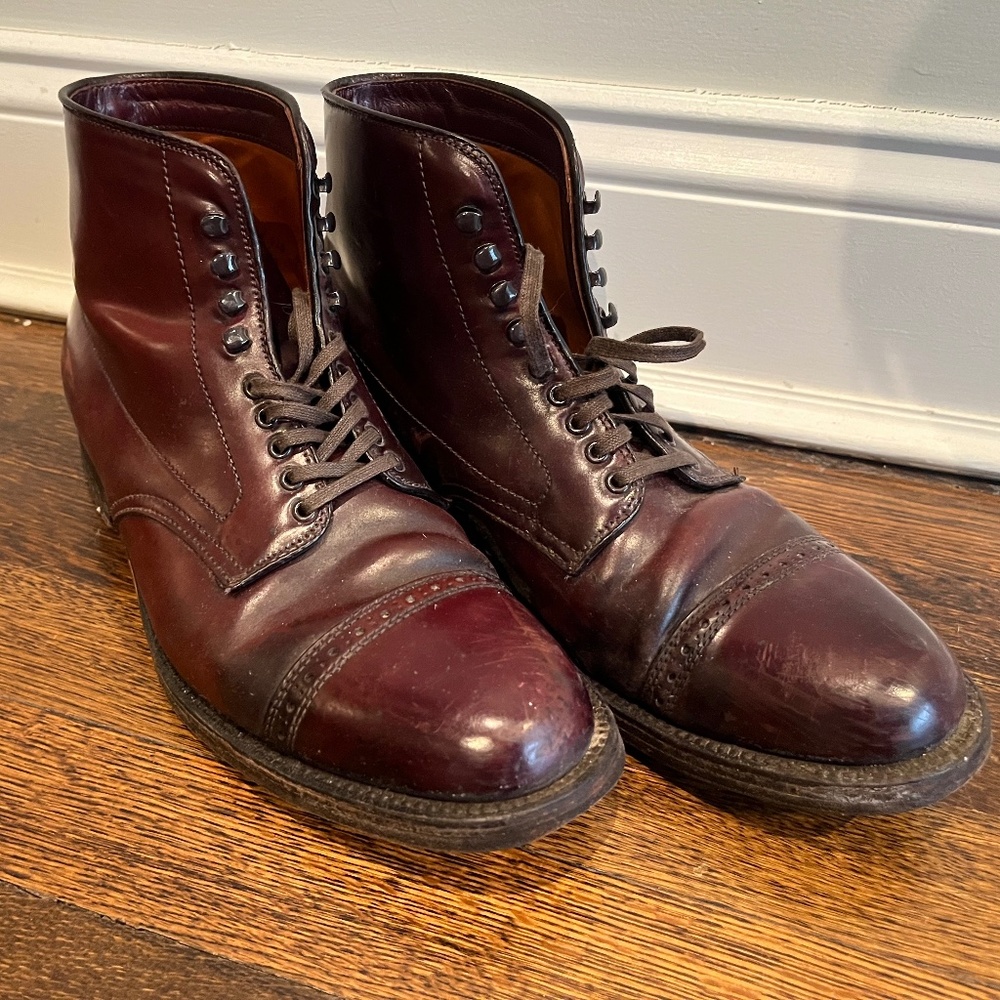 Alden for J. Crew Cap Toe Cordovan Boot size 9 / 42